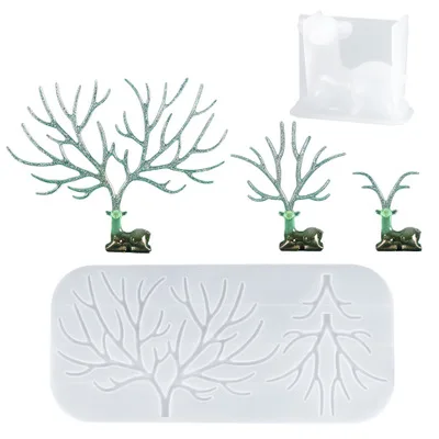 

Silicone Antler Mold Casting Silicone Mould DIY Antler Tree Tray Crafts Handmade Jewelry Storage Rack Swing Table Display Rack