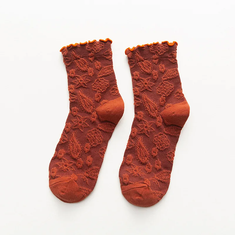 

Fashion Retro Socks Women Flowers Comfortable High Quality Style Meias Female cotton Sox Casual Harajuku Accessories