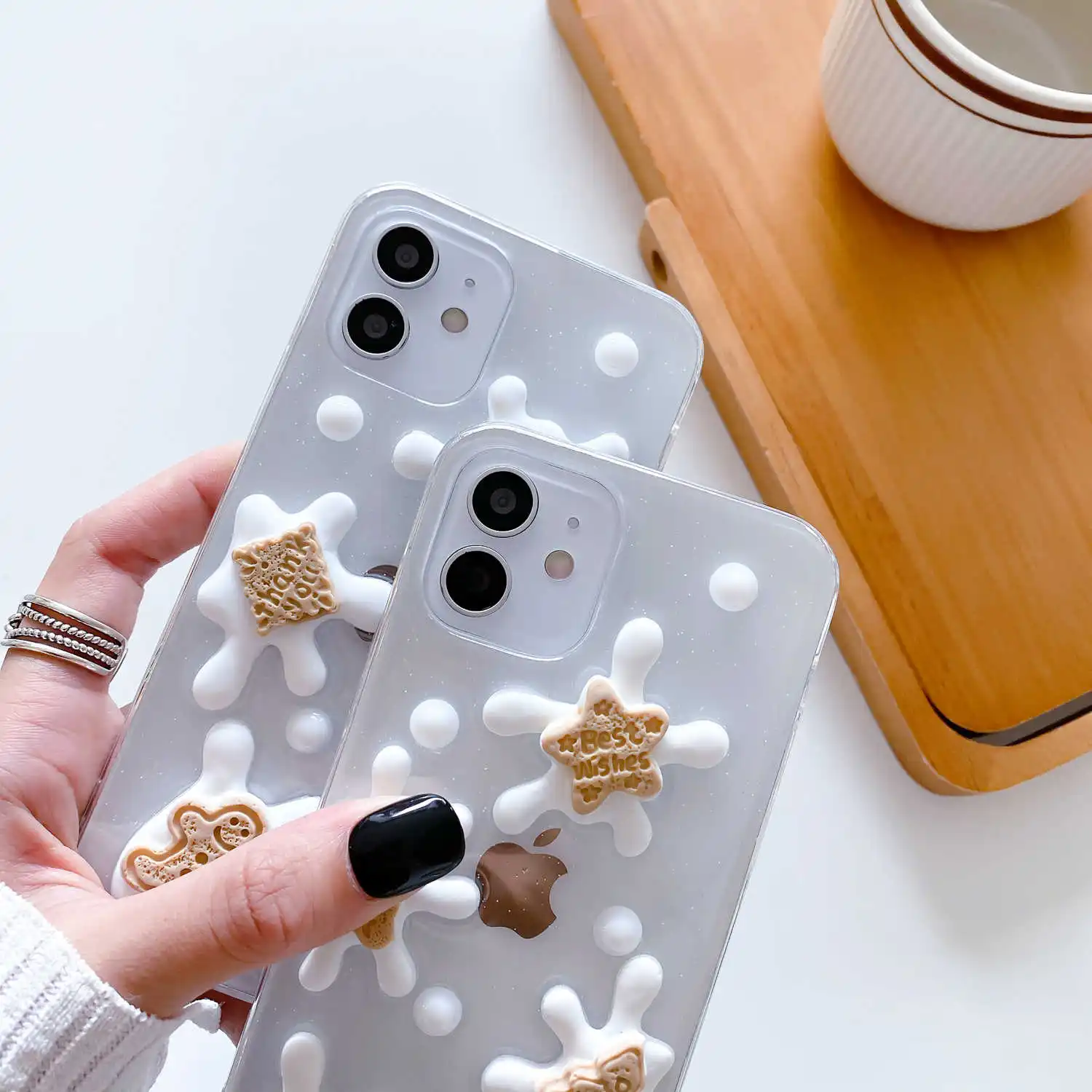 the new cookies milk the stars little bear apple 11 lovely phone case x xr female iphone 8 plus 8 7 13 max pro the silicone 12 free global shipping