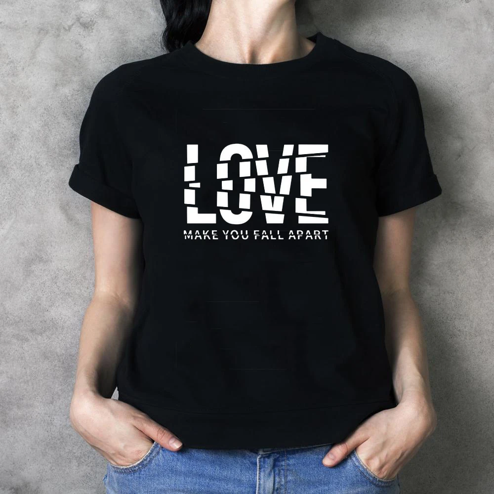 Женские футболки повседневные топы с принтом Love Make You коротким рукавом для улицы