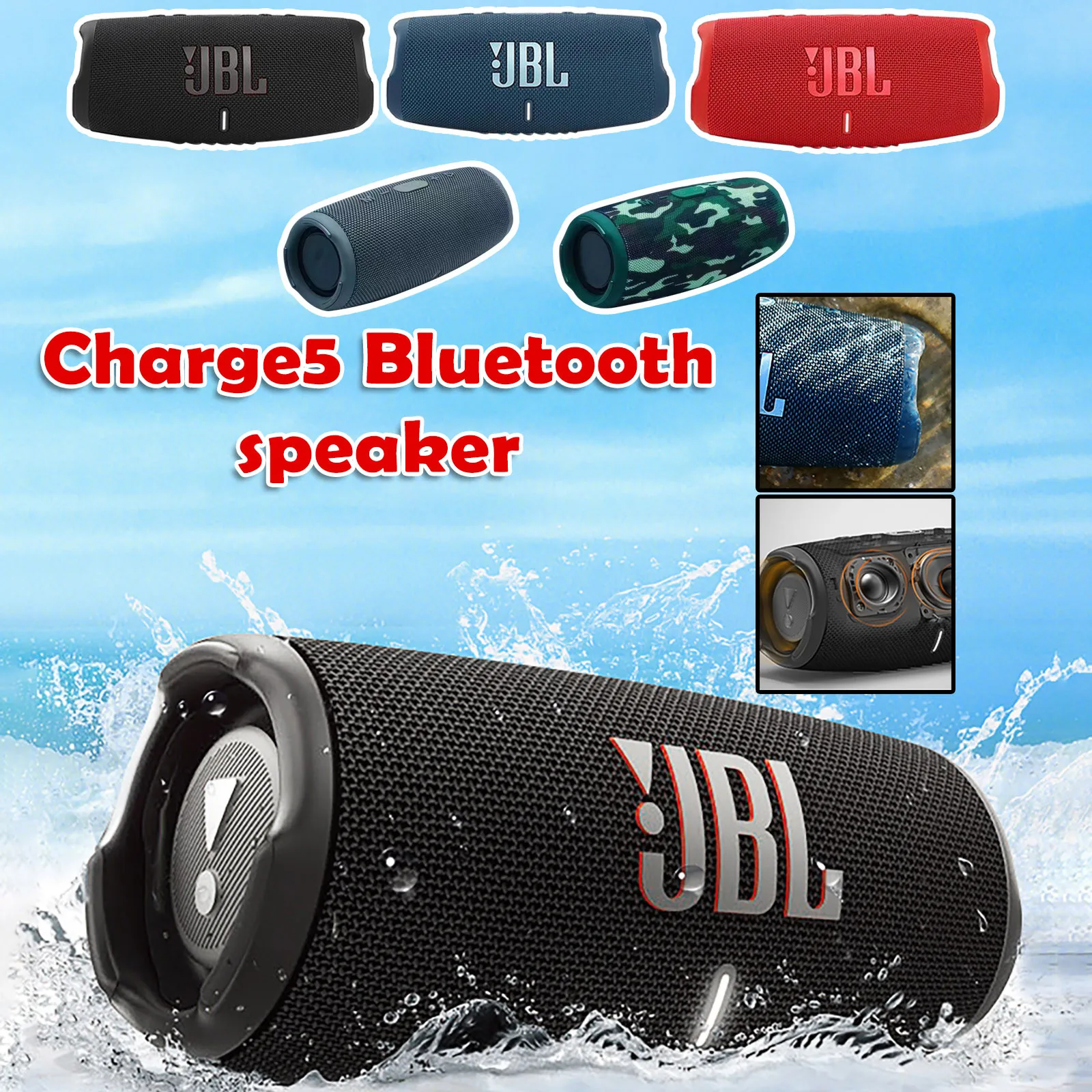 Оригинальный беспроводной Bluetooth динамик Charge5 5 1 Портативная колонка с зарядкой IP67
