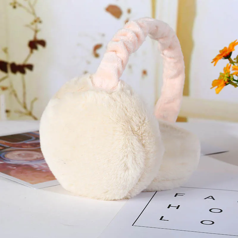 milk white Модные наушники теплые складные однотонные аксессуары для одежды зимние женские спортивные уличные наушники - Цвет: milk white