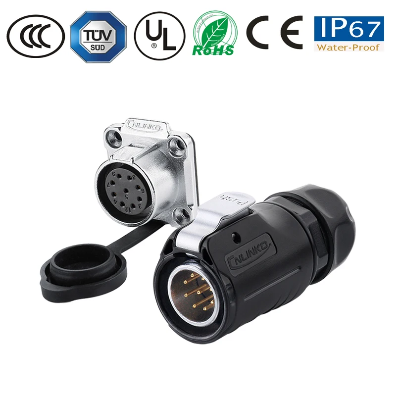 Водонепроницаемый разъем для кабеля штепсельная вилка гнездовой M20 9 контактный