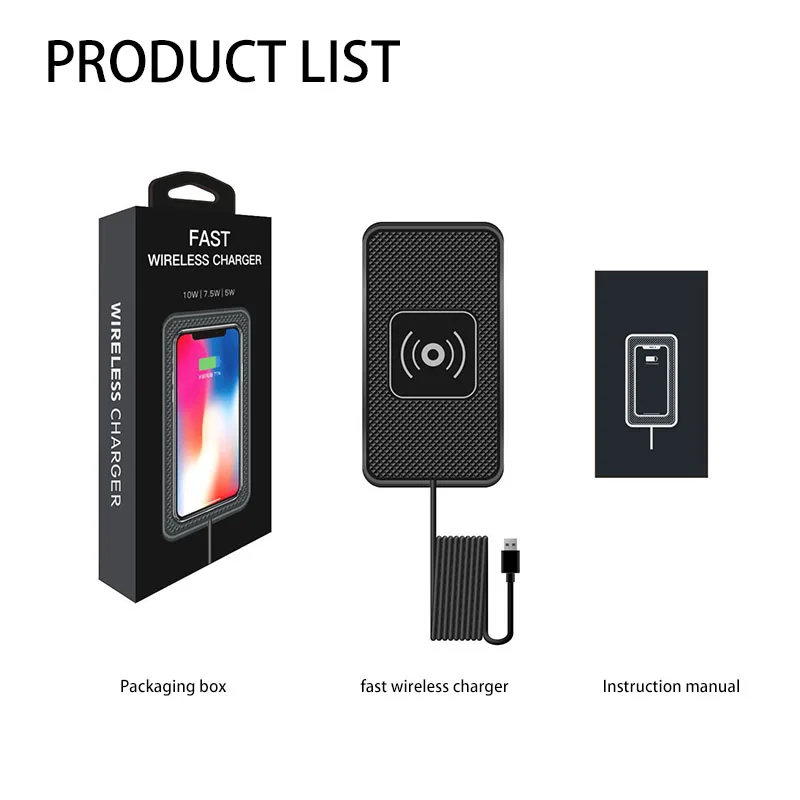 Компактное беспроводное быстрое зарядное устройство автомобильное Подставка