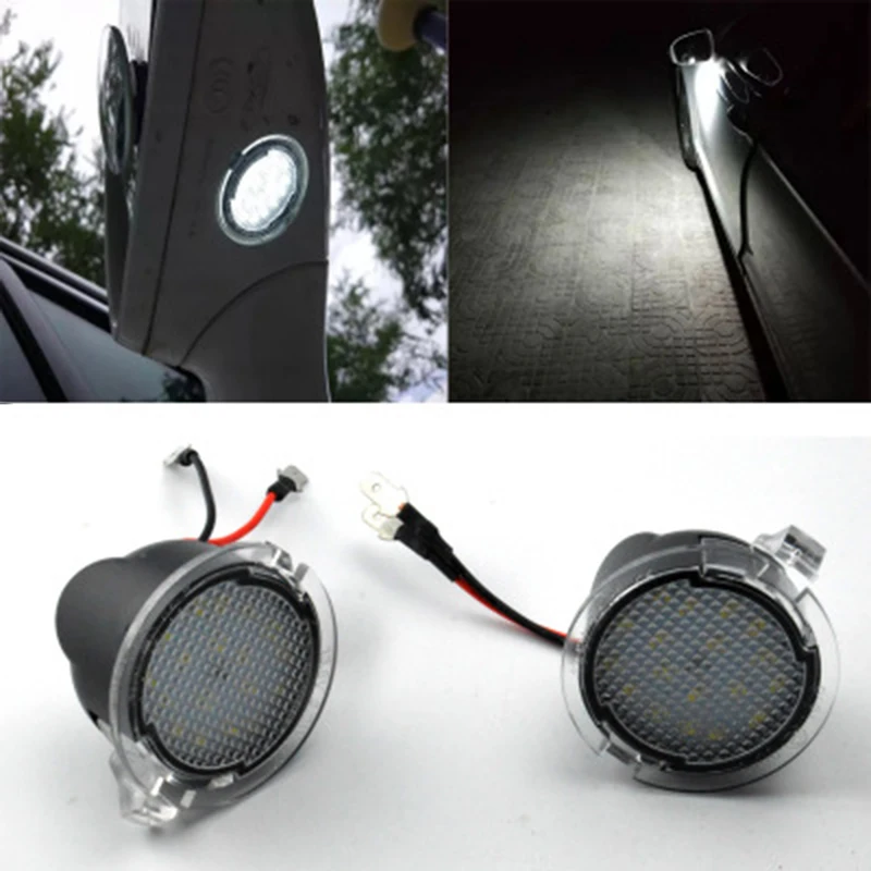 

2 шт. 18SMD Светодиодный Боковой зеркальный светильник для колокольчиков, окружающая лампа, подходит для Ford Ranger 2015-2017, подключи и работай, 12 В постоянного тока, белый, 2,0 Вт