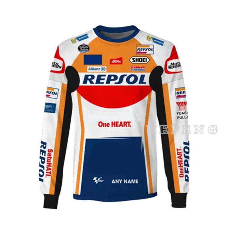 

Для Honda Red Colour Bull HRC Repsol Moto Gp гоночная команда мотоцикл MTB велосипед с длинным рукавом Джерси мужские мотоциклетные быстросохнущие рубашки
