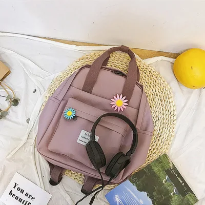 purple Южная Корея прекрасный ins мягкая сумка женский студенческий японский Harajuku рюкзак с подсолнухами маленький свежий ulzzang фиолетовый рюкзак - Цвет: purple