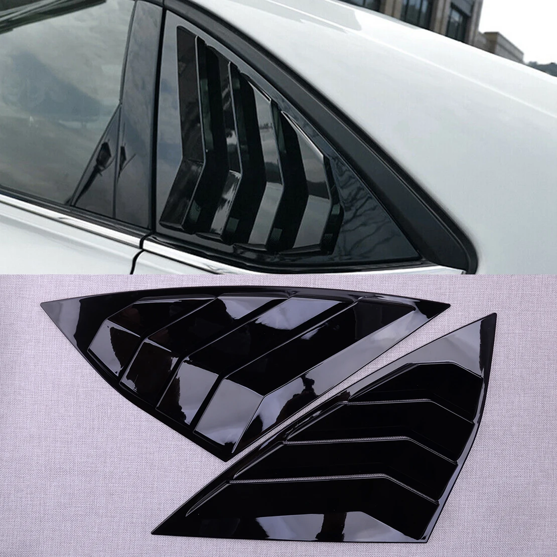 

1 Pair Car ABS Exterior Rear Side Window Shutters Louvers Covers Fit for VW Jetta A7 MK7 GLI 2020 2019