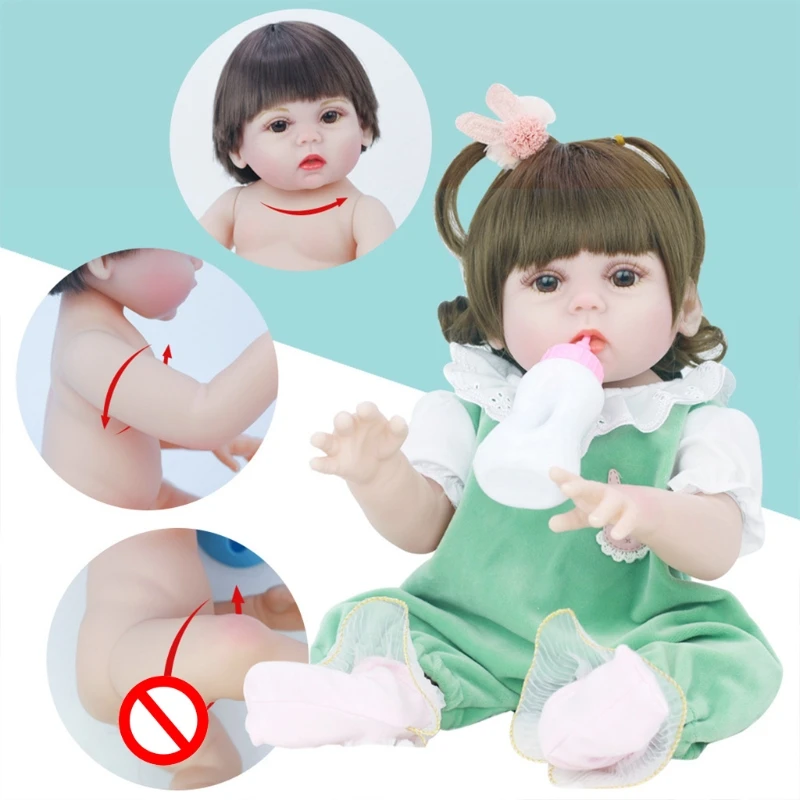 

Baby Simulation Doll 53CM Humanoid Toy Silicone Reborn Realistic Drinking Water
