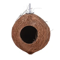 parrot nest durable toys warm bird cage house coconut shell feeder natural hamster squirrel home parakeet breeding decoration