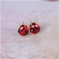 gold red Новые ювелирные изделия 8 мм имитация циркония серьги гвоздики цвет Эффектные серьги для девочек подарок для женщин - Окраска металла: gold red