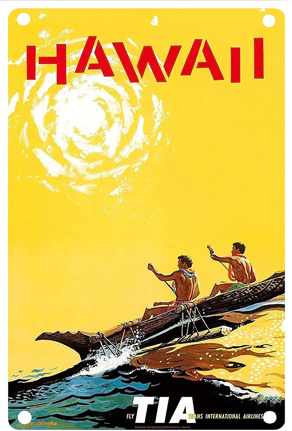 

Metal Wall Sign Tin Sign (Hawaii) High Quality Indoor Home Wall Decoration Rectangular Poster Metal Plaque 8x12 Inches