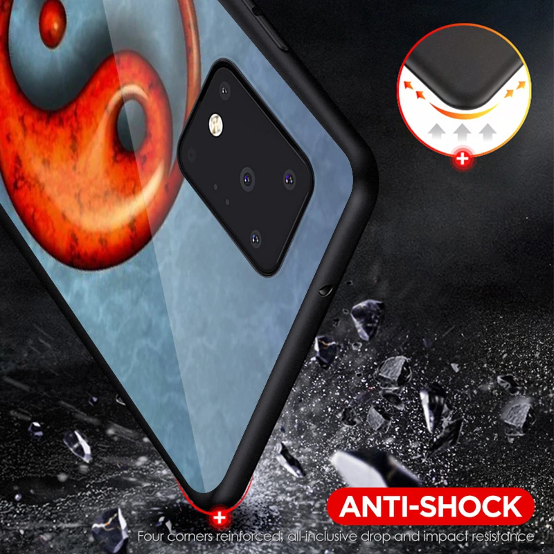 

Graffiti Yin Yang for Samsung Note 20 Ultra Plus A21S A51 A71 5G A9 A8 A7 A6 Plus A5 A3 2018 2017 Bright Black Phone Case