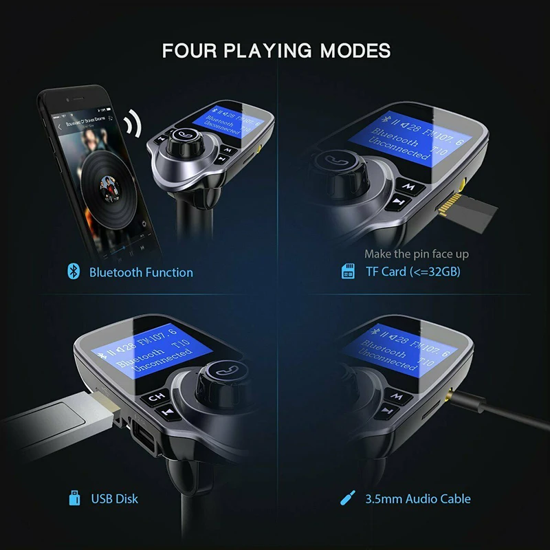 Беспроводной автомобильный аудиоприемник с 2 мя USB портами 1 44 дюйма| |