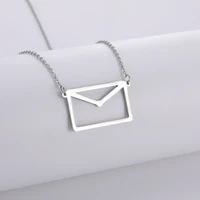 my shape romantic love letter pendant necklace women stainless steel necklaces choker fashion jewelry gift for girlfriend wife
