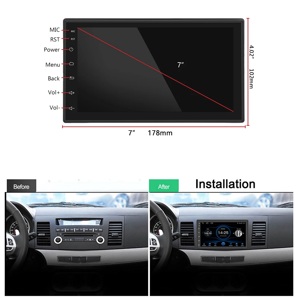 Автомобильный радиоприемник 2G+ 32G 2Din Android 8,1 Универсальный 1080 P gps навигация " сенсорный экран Wifi Bluetooth SWC Зеркало Ссылка RDS FM AM OBD 2