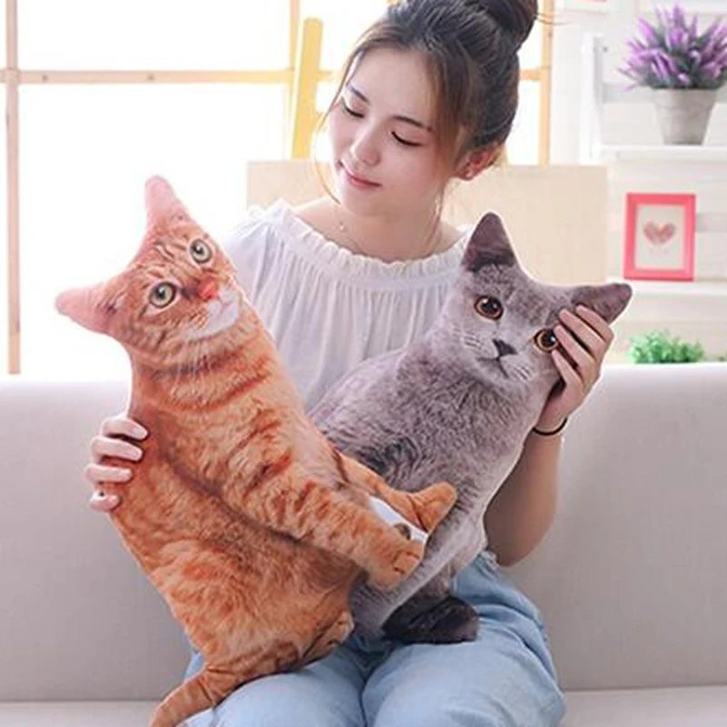 50 см имитация кошачьи подушки мягкие животные плюшевые кошки моющиеся подушки Диван Декор мультфильм плюшевые игрушки для детей подарок