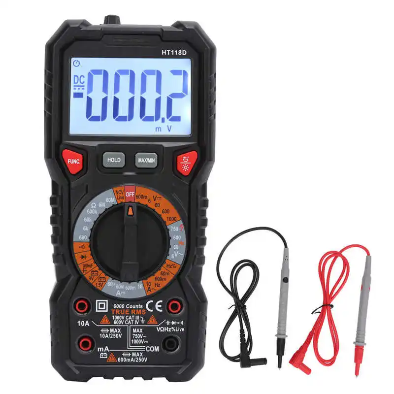 

HT118D Digital Multimeter Portable Smart Current Voltage Resistance Meter Tester 10A 1000V multimetro Digital voltmeter