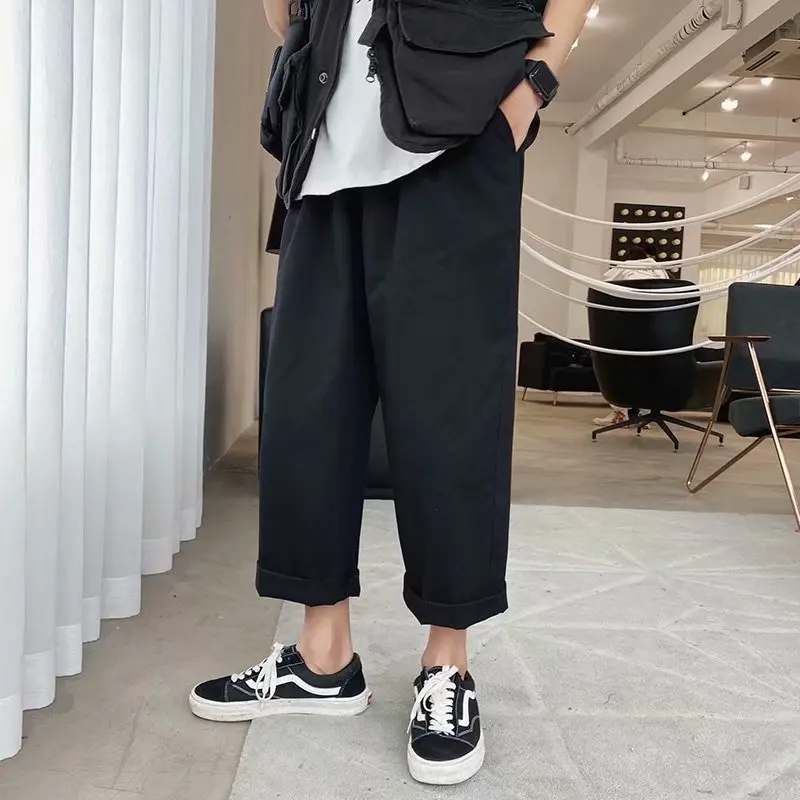 Уличная одежда мужские корейские модные брюки с широкими штанинами джоггеры 2021