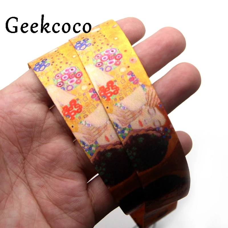 

Gustav Klimt painting keychain Accessories Safety Breakaway Mobile Phone ID Badge Holder keys Straps Neck lanyard Camera J0278