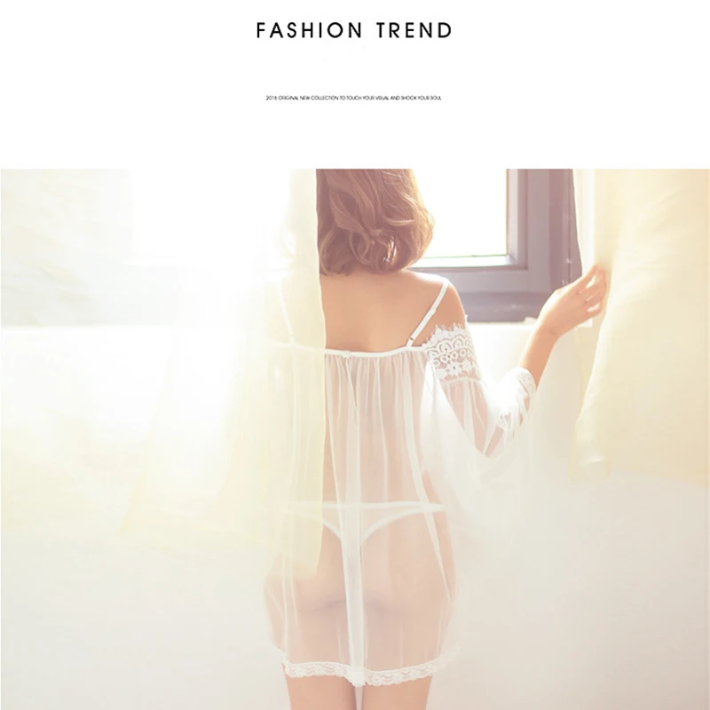 Ночная сорочка женская с открытой спиной пикантный ночной комплект