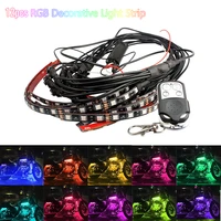 12pcs 144 led motorcycle atv decorative light strip rgb led neon underglow strip light kit remote control