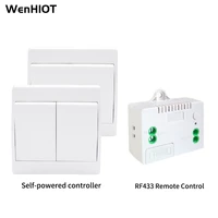 wenhiot smart light switch home wireless remote control switch 12gang push button switch 2way waterproof self powered switch