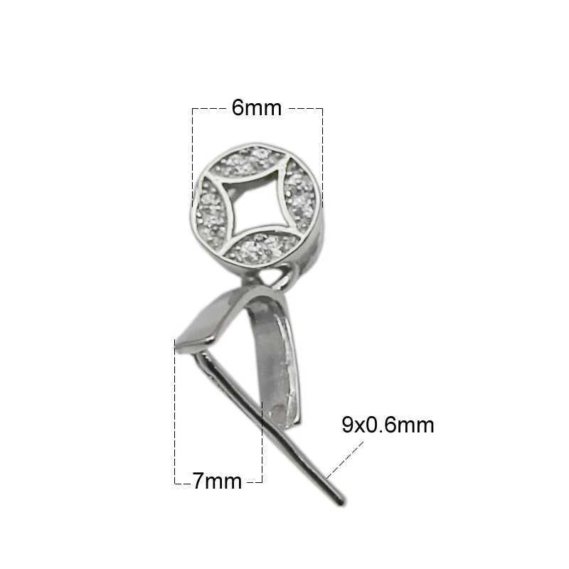 platina plated Beadsnice, цельное серебро, 925, винтажные соединители под замком, серебряная Зажимная подвеска-Бейл, Застежка для DIY, персонализированная подвеска, изготовление ювелирных изделий - Цвет: platina plated