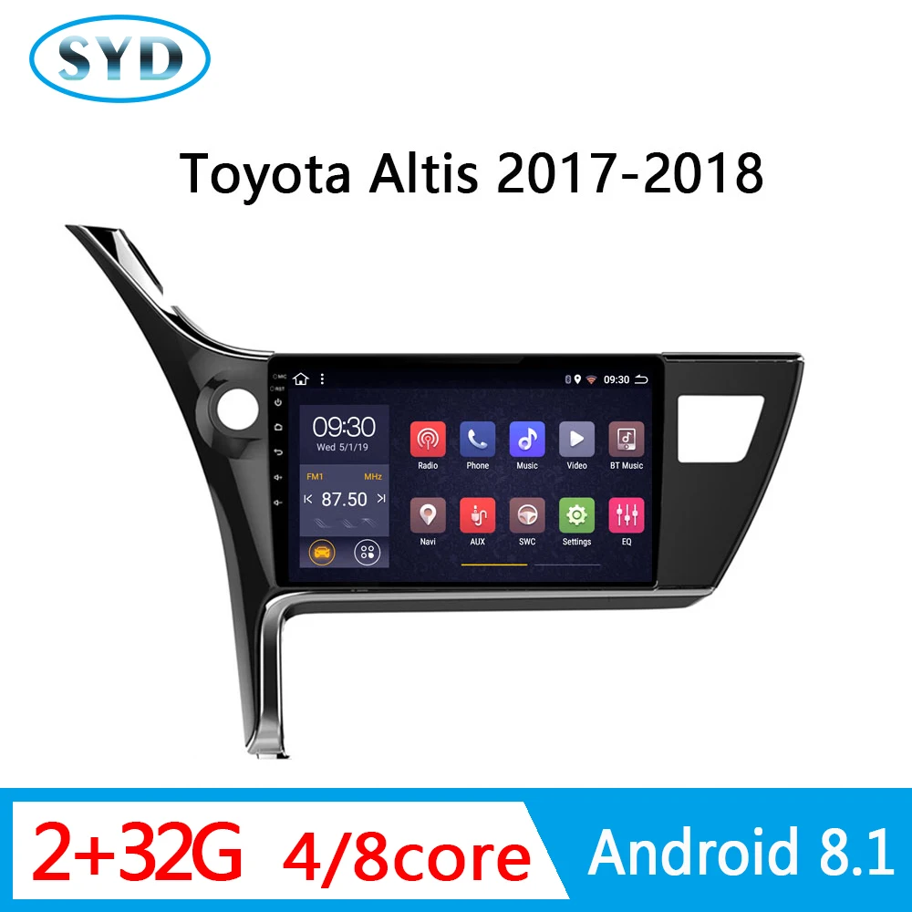 Автомобильный Центральный Мультимедиа для Toyota Corolla Altis 2017 2018 DVD навигатор 2G RAM 1 din