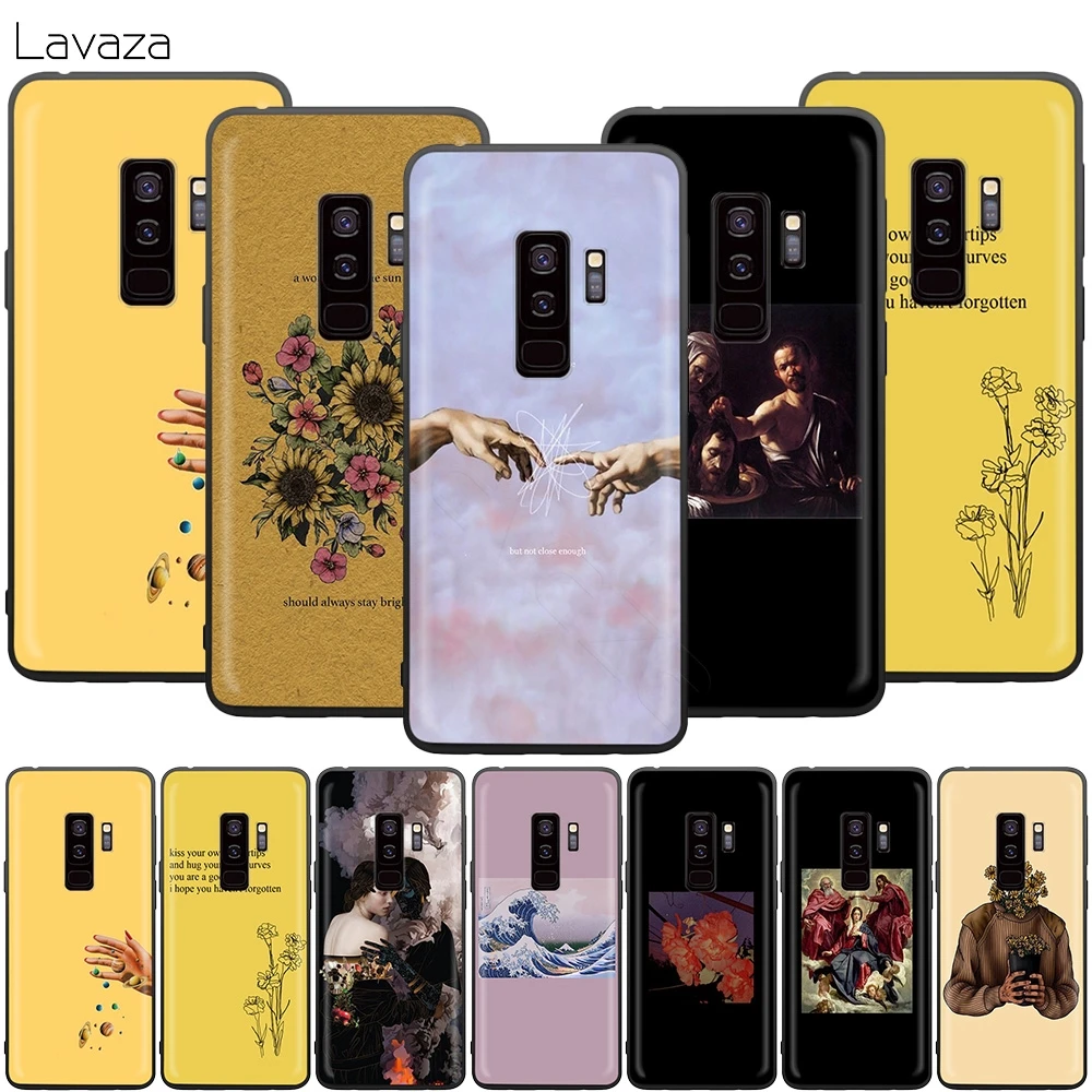 Эстетичный желтый чехол с рисунком маслом для Samsung Galaxy A2 J4 Core J6 J7 DUO J8 2018 Plus Prime A20E A70S