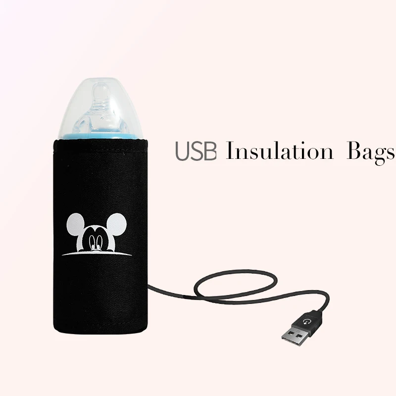 

Disney Bottle Feeding Insulation Bags USB Oxford Cloth Diaper Storage Bag Backpack Fashion Waterproof Large Capacity Diaper Bags