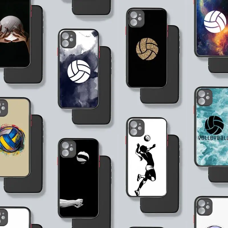 

Volleyball Painted aesthetic painting Phone Case Matte Transparent for iPhone 7 8 11 12 s mini pro X XS XR MAX Plus coque