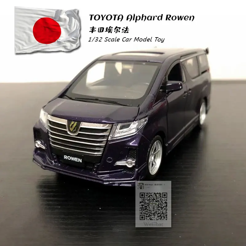 JK 1/32 Scale Sound&Light Car Model Toys TOYOTA Alphard Rowen MPV Diecast Metal Pull Back Car Model Toy For Gift,Kids,Collection