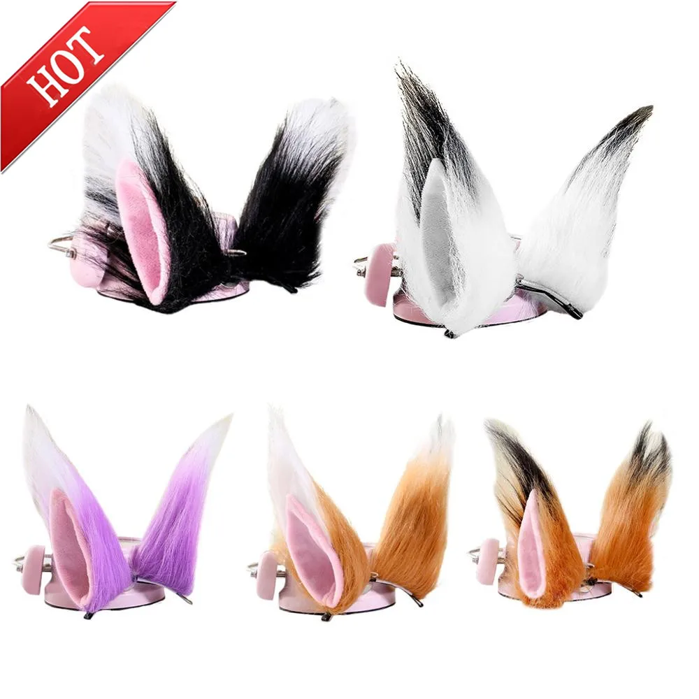 

Cat Wolf Ears Long Fluffy Plush Hair Clips Anime Cosplay Costume Hair Clip Multicolor Cartoon Lolita Party Headwear