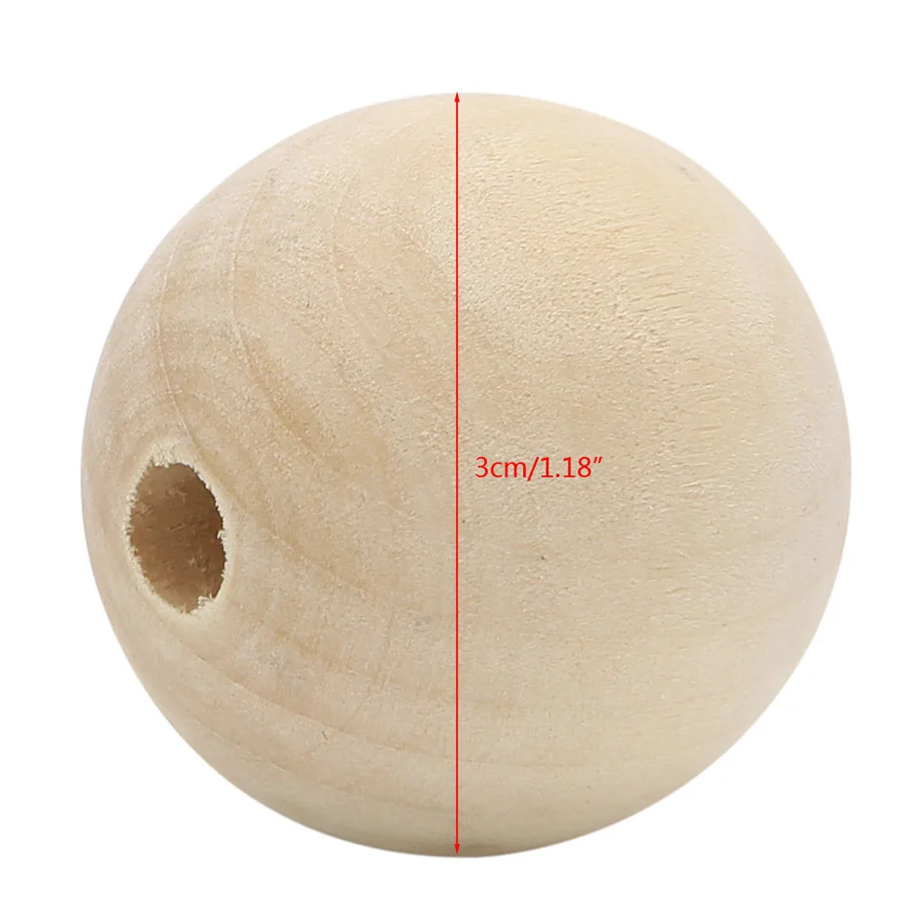

3/5/10 Pcs 30mm Round Natural Wood Spacer Strip Wooden Beads Diy Jewelry Bracelet Accessories Craft Projects