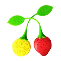 5pcsset mini strawberry lemon fruit tea strainer tea infuser silica gel tea bag drinking tool kitchen accessories