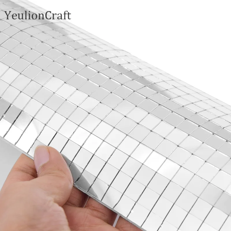 YeulionCraft 30x30 см мини самоклеящаяся квадратная стеклянная зеркальная мозаичная