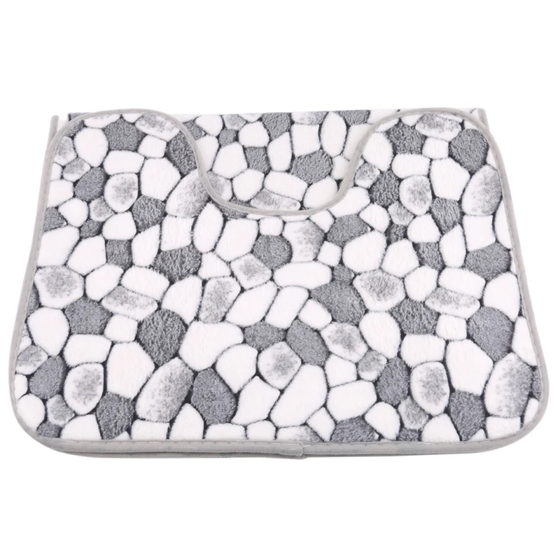 Коралловый флисовый коврик в виде гальки для ванной комнаты набор из двух