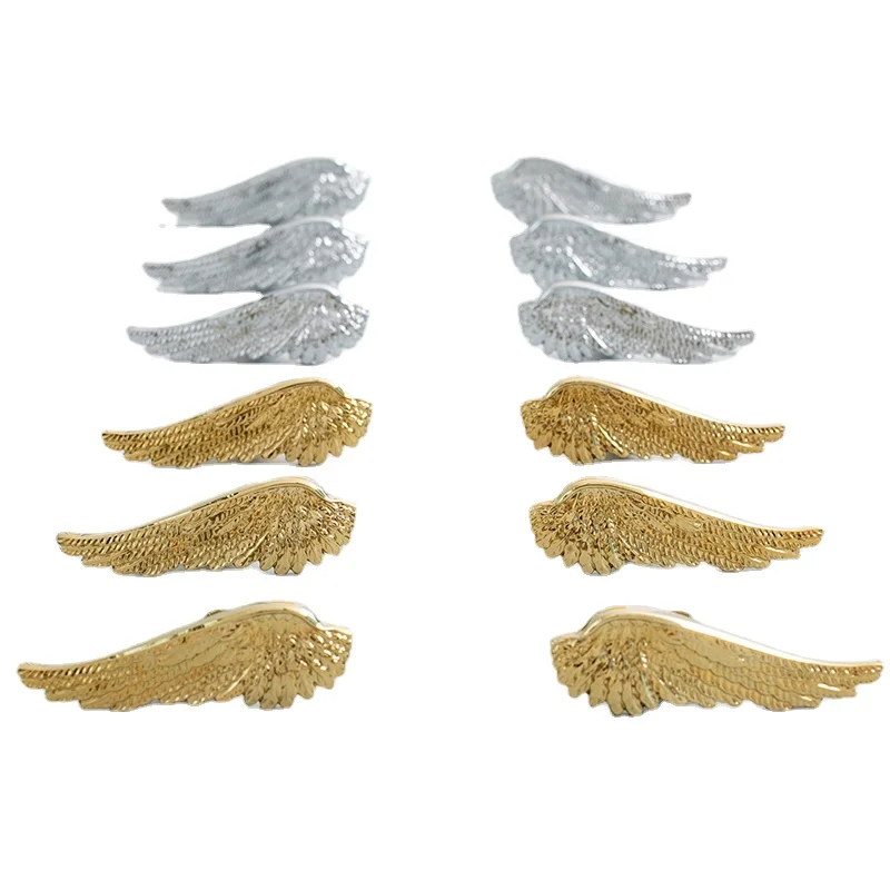 

Golden Chrome Wing Brass Cabinet Handles Dresser Knobs Furniture Hardware Silver Kitchen Accessories