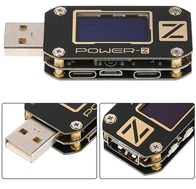 I power fix power Z USB тестер type-c PD QC 3,0 2,0 зарядное устройство Напряжение Ток пульсация двойной тип-c KM001 вольтметр power Bank Detect
