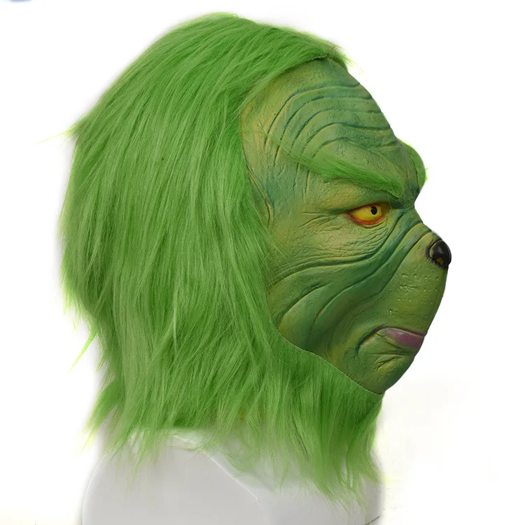 Смешной Grinch палантин Рождество маска для вечеринки Косплей Санта Рождество полный голова латексная маска далее взрослый костюм маска реквизит