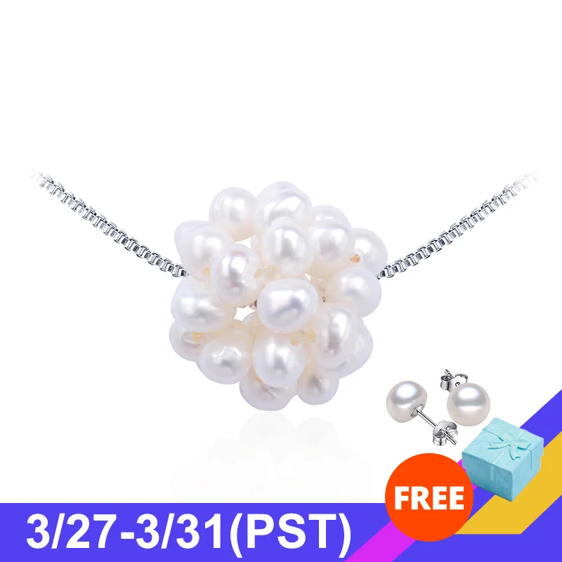 Ожерелье из стерлингового серебра с кулоном маленькая жемчужная подвеска