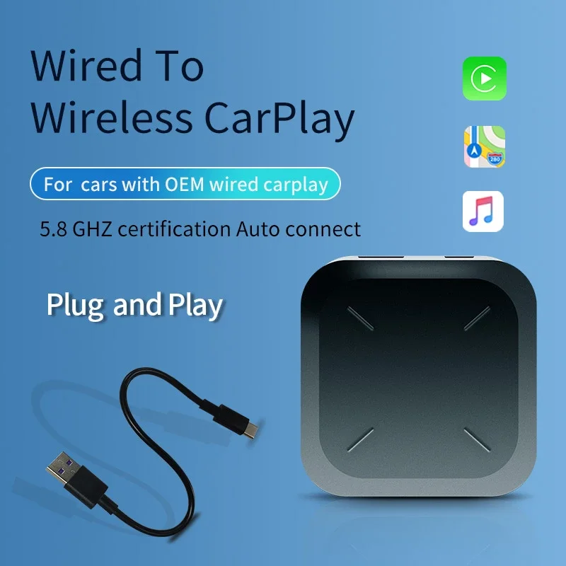Беспроводной адаптер Carplay автомобильное проводное зарядное устройство с Bluetooth
