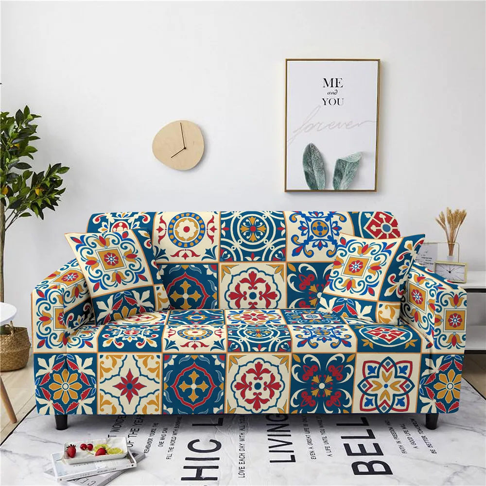 Эластичный чехол для дивана с принтом универсальный домашний декор защитный