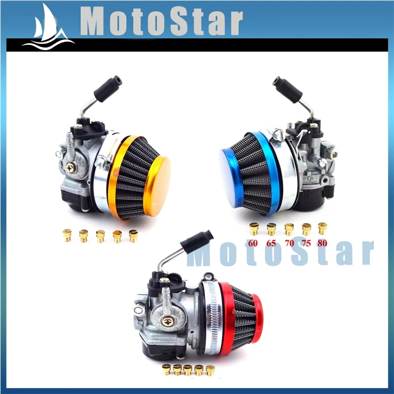 Карбюратор Racing Carb + 59 мм воздушный фильтр струи для 49cc 50cc 60cc 66cc 80cc 2 тактный