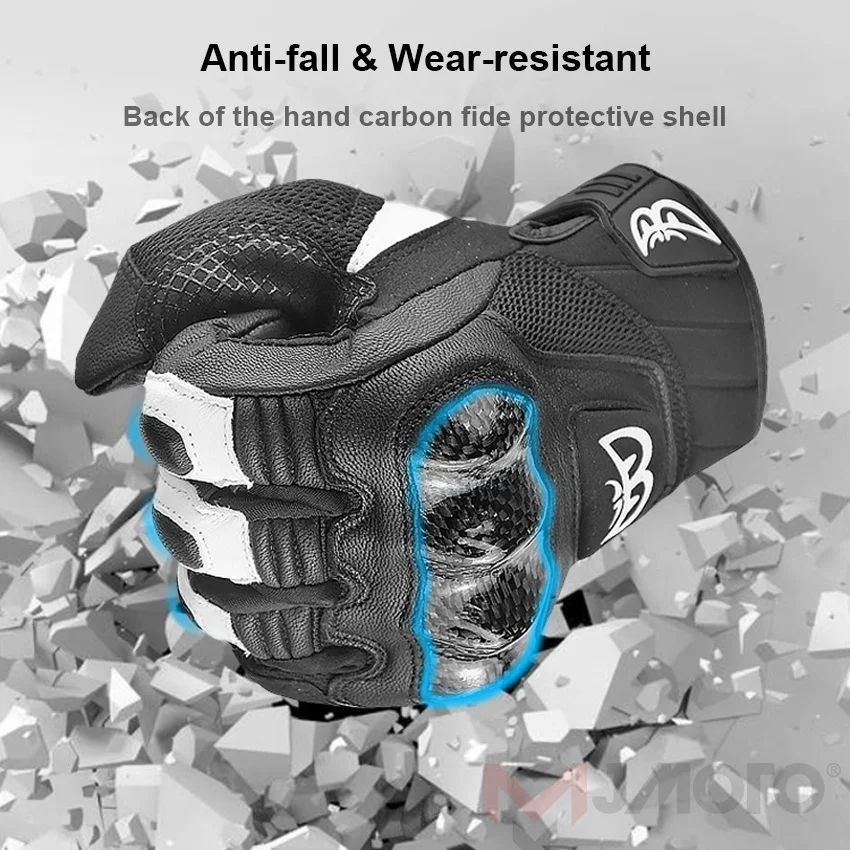 Кожаные Мотоциклетные Перчатки BERIK мужские защитные гоночные перчатки из