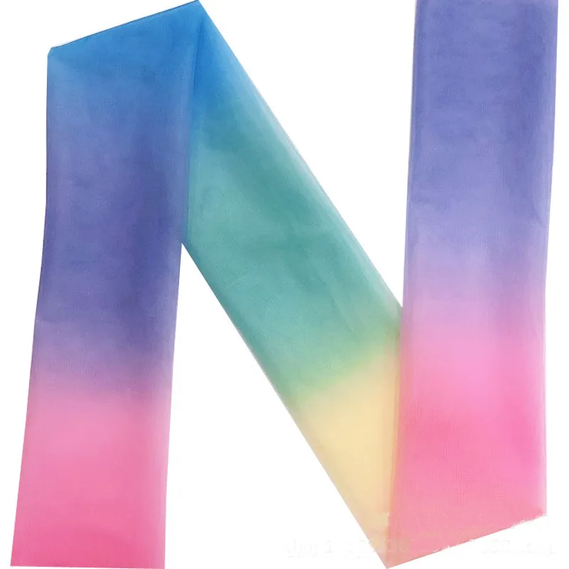 Оптовая продажа разноцветная Радужная градиентная Тюлевая сетчатая ткань для