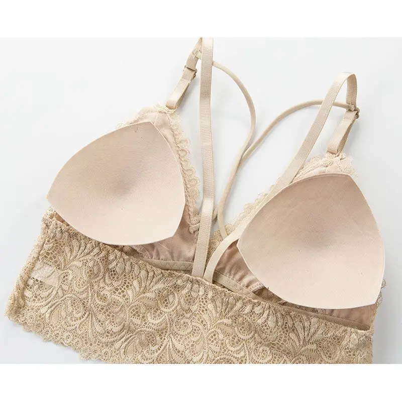 

Women Lace Bra Sets Seamless Underwear Backless Vest Sexy Panties Lingerie Padded Bralette Ultrathin Briefs Female Intimate set