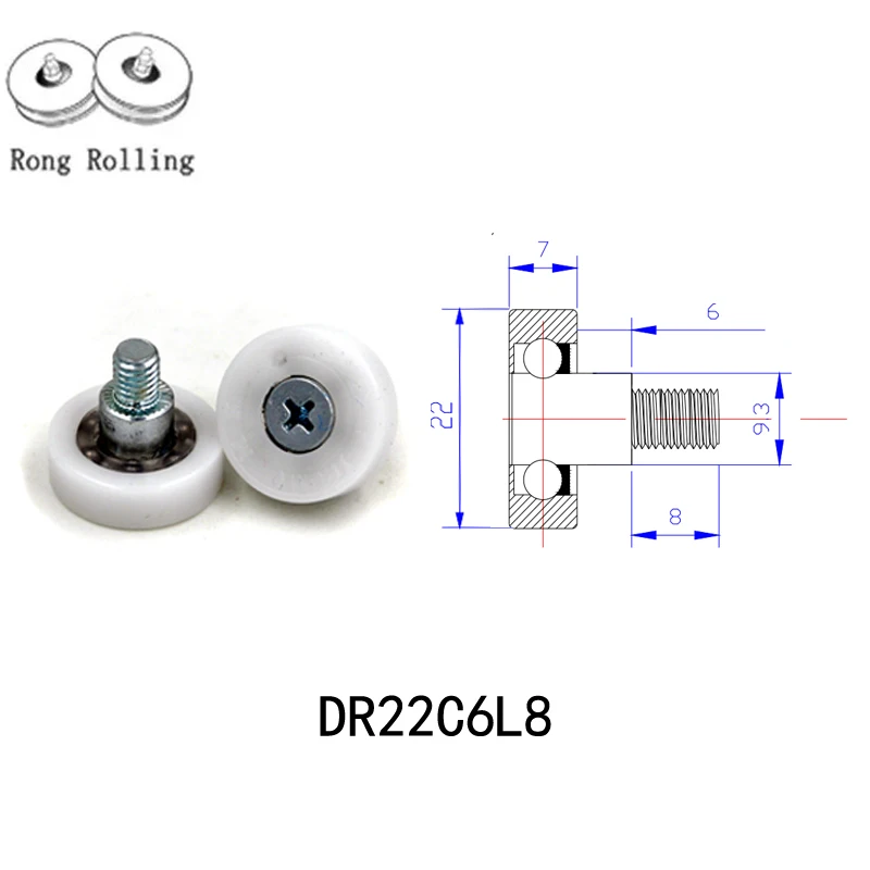 

22X7 POM material encapsulated bearing,roller diameter 22mm,thickness 7mm,drawer pulley,furniture pulley