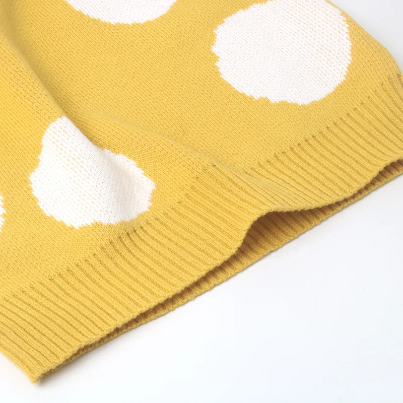 Детские свитера в горошек для мальчиков и девочек зимние вязаные детские